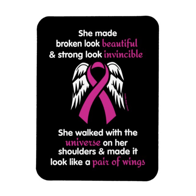 Invincible/Her...Breast Cancer Magnet (Vertical)