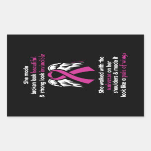 Invincible/Her...Breast Cancer Rectangular Sticker