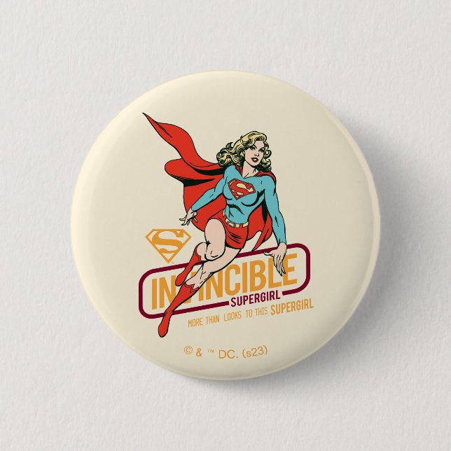 Invincible Supergirl Retro Graphic 6 Cm Round Badge (Front)