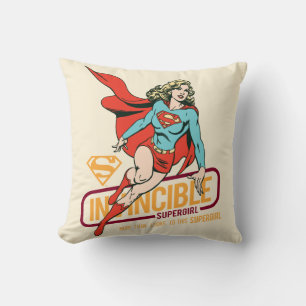 Invincible Supergirl Retro Graphic Cushion