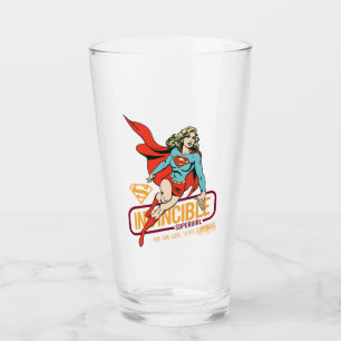 Invincible Supergirl Retro Graphic Glass