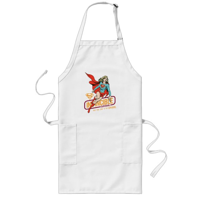 Invincible Supergirl Retro Graphic Long Apron (Front)