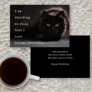 Invisible Black Cat Annonymous Birthday Wishes Card