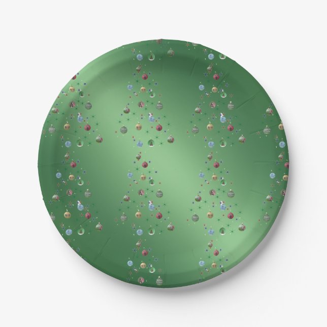 Invisible Christmas Trees Paper Plates (Front)