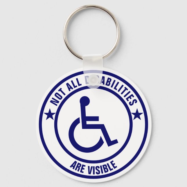 Invisible Disability Awareness Decal Key Ring (Front)