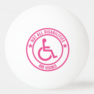Invisible Disability Awareness Decal Ping Pong Ball