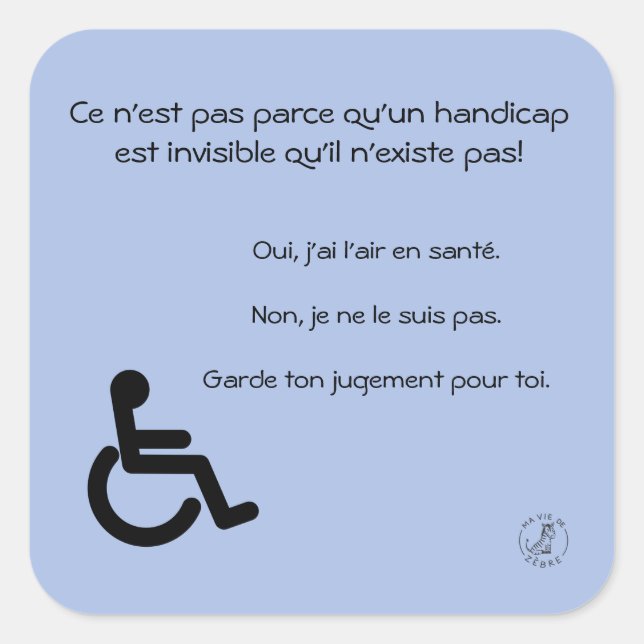 Invisible disability sticker (Front)