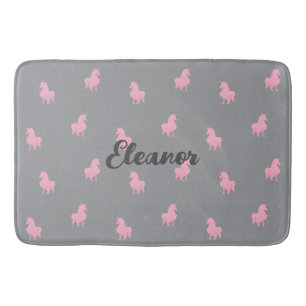 Invisible Pink Unicorn on Gray Bath Mat