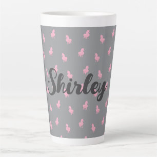 Invisible Pink Unicorn on Grey Latte Mug