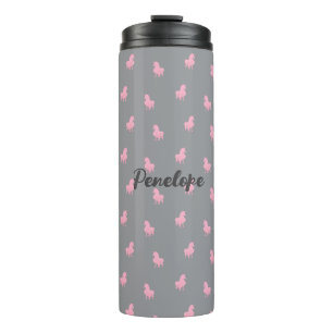 Invisible Pink Unicorn on Grey Thermal Tumbler