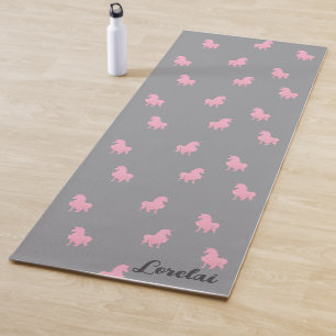 Invisible Pink Unicorn on Grey Yoga Mat