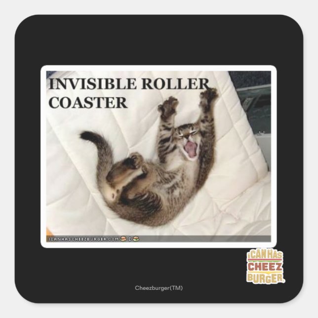 Invisible Roller Coaster Square Sticker (Front)