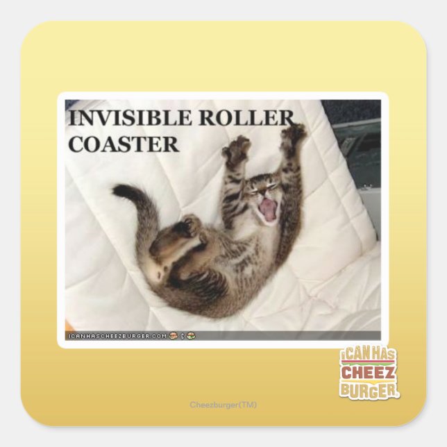 Invisible Roller Coaster Square Sticker (Front)