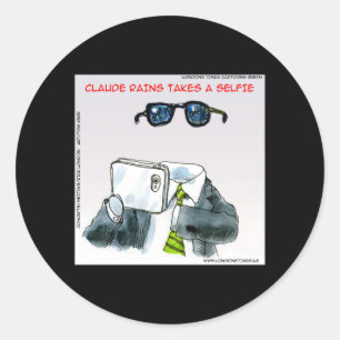 Invisible Selfie Funny Classic Round Sticker