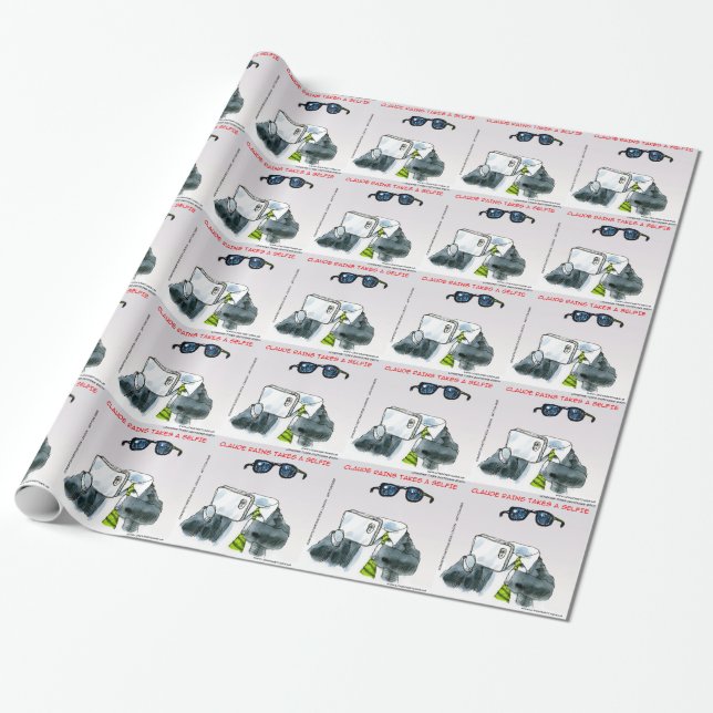 Invisible Selfie Funny Wrapping Paper (Unrolled)
