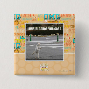 INVISIBLE SHOPPING CART 15 CM SQUARE BADGE
