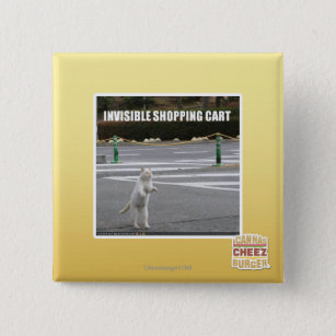 INVISIBLE SHOPPING CART 15 CM SQUARE BADGE