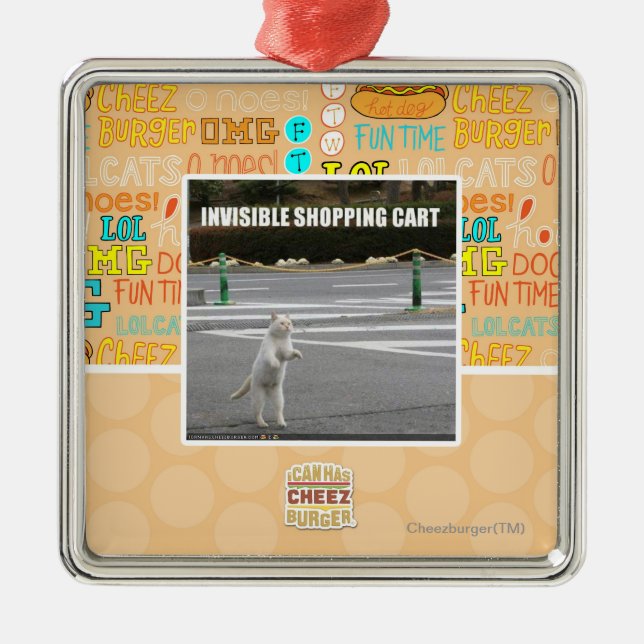 INVISIBLE SHOPPING CART METAL ORNAMENT (Front)
