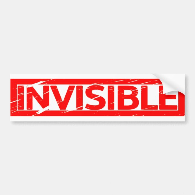 Invisible Stamp Bumper Sticker (Front)