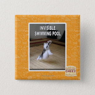 Invisible Swimming Pool 15 Cm Square Badge