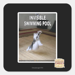 Invisible Swimming Pool Square Sticker