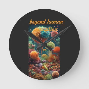 Invisible Worlds: 80 Million Bacteria T-Shirt Round Clock