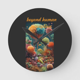 Invisible Worlds: 80 Million Bacteria T-Shirt Round Clock