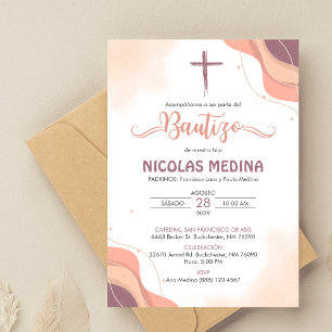 Invitacion Bautizo Elegant Minimalist Boho Baptism Invitation