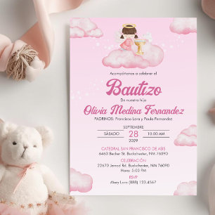 Invitacion Bautizo Girl Angel Catholic Baptism Invitation