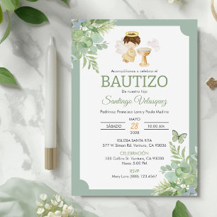 Invitacion Bautizo in Spanish Baptism Baby Boy Invitation