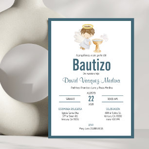 Invitacion Bautizo in Spanish Baptism Baby Boy Invitation