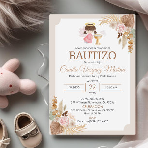 Invitacion Bautizo in Spanish Baptism Baby Girl Invitation