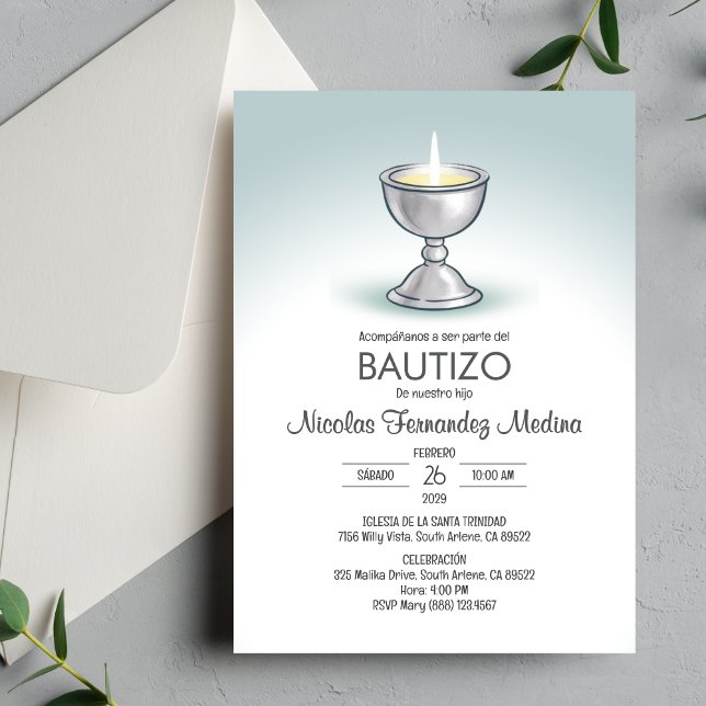 Invitacion Bautizo Minimalist Chalice Baptism Invitation (Creator Uploaded)