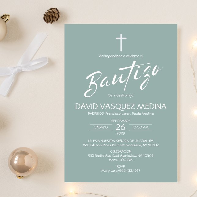 Invitacion Bautizo Simple Pastel Colours Baptism Invitation (Creator Uploaded)
