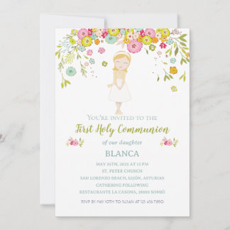 Invitación BLANCA Primera Comunión Invitation