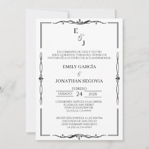 invitación blanco y negro minimalista invitation