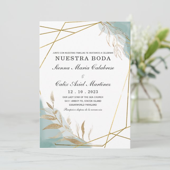 Invitación boda marsala en español invitation (Standing Front)
