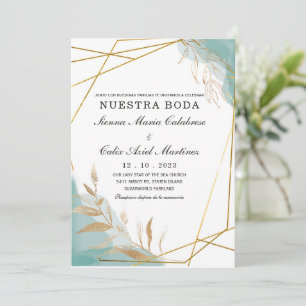 Invitación boda marsala en español invitation