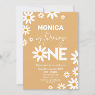 Invitación Boho Daisies One Birthday Party invitat Invitation