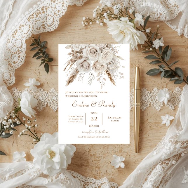 Invitación Boho Floral Wedding Invitation (Creator Uploaded)