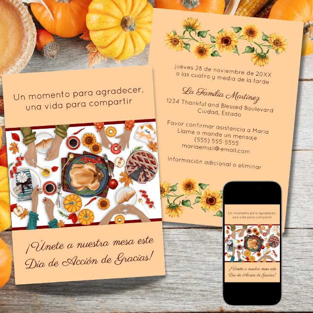 Invitación Cena de Acción de Gracias  Mesa Familia Invitation (Creator Uploaded)
