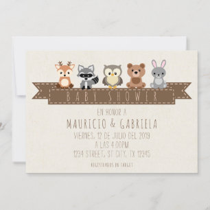 INVITACION DE BABY SHOWER - TEMA BOSQUE INVITATION