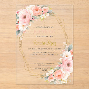 Invitacion de bautismo  acrylic invitations