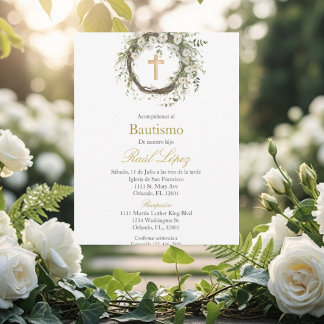 Invitación de bautismo para niño o niña. invitation
