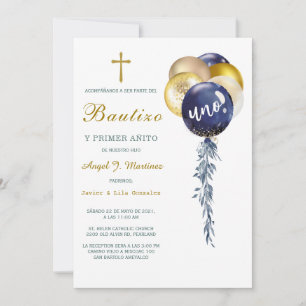 Invitación de Bautizo Y Primer Añito Invitation