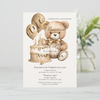 Invitación de Bautizo y primer año en español Invitation