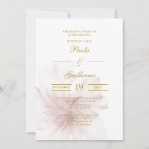 Invitación de boda con flor blanca  invitation