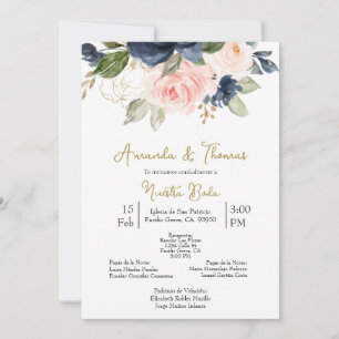 Invitación de boda con flores de primavera  invitation