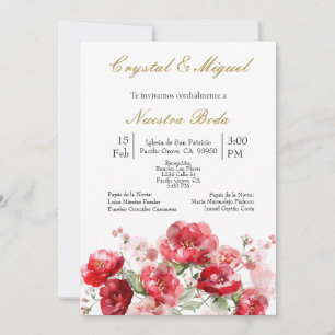invitación de boda con ramo invitation