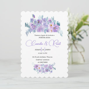 Invitación de Boda “Flores en Tono Lila” Invitation